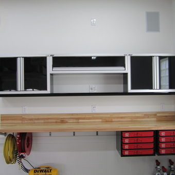 Garage with Wall Cabinets, Wood Workbench, and Tool Storage - Chip from Duncansville, PA
