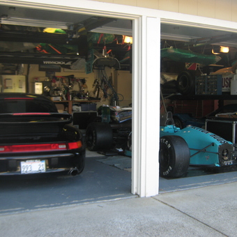 Garage with Sports Cars, Car Lift, Tools, and Workbench - MarchRacer from SAN RAMON, CA