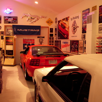 Mustang Garage with Wall Art, Neon Signs, and Diecast Cars - Scott from Oconomowoc, WI