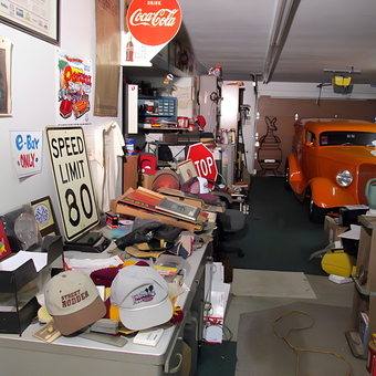 Vintage Garage Decor with Classic Car and Signs - Jim Mothershead from Huntingtown, MD