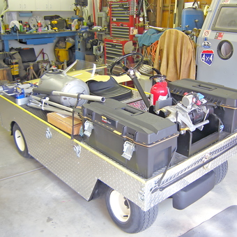 Custom utility cart with toolboxes and fire extinguisher - OldCarMan from Ortonville, MI
