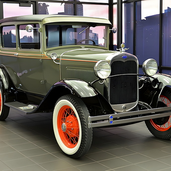 Classic Ford Model A Displayed in Modern Garage - JohnTheBody from Beaverton, OR