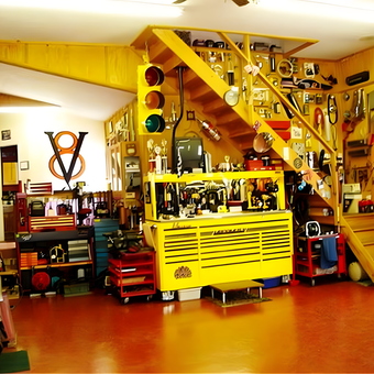Organized garage with tool chests and wall decor - Frank from Finksburg, MD