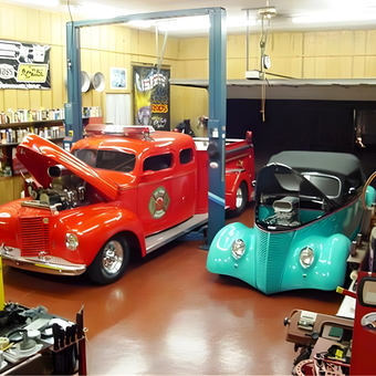 Classic Car Garage with Lift and Wall Decor - Frank from Finksburg, MD