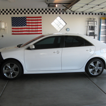 Organized garage with American flag and sedan - Not So Fast from lake havasu city, AZ