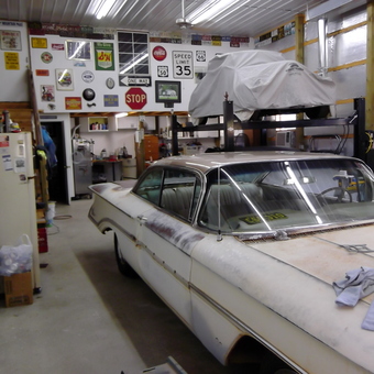 Classic Car Garage with Lift and Wall Signs - Gene from Labadie, MO
