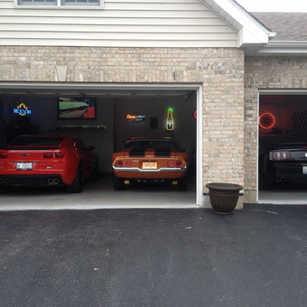 Three Muscle Cars and Neon Garage Signs - Dennis from Woodstock, IL