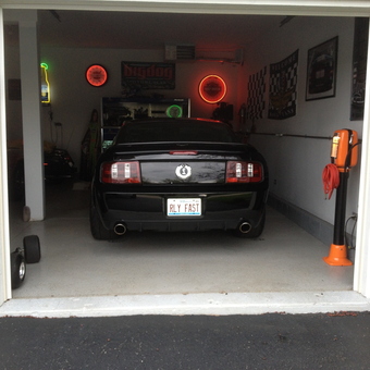 Mustang Garage with Neon Signs and Car Lift - Dennis from Woodstock, IL
