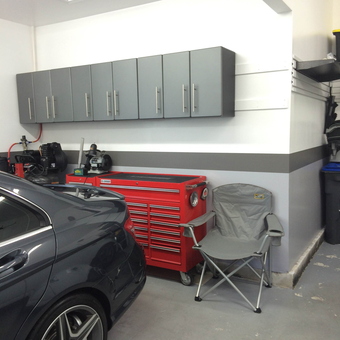 Modern garage with tool chest and cabinets - Jon Estrella from Ashburn, VA