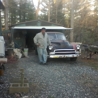 Classic car in driveway with garage and tools - Roy from Asheville, NC