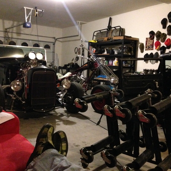 Classic Hot Rods and Motorcycle in Custom Garage - alaskanratrod from Casa Grande, AZ
