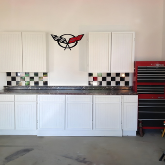 White Garage Cabinets and Red Tool Chest - Hamu from Amherst, OH