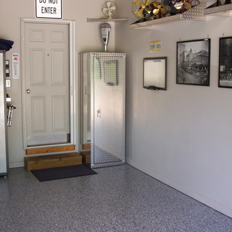 Diamond Plate Storage Cabinet and Epoxy Floor - Bret from Raymore, MO