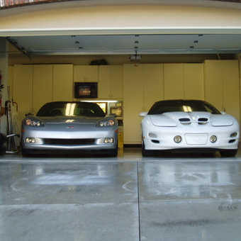 Organized Garage With Sports Cars and Storage Cabinets - Ron from Big Bear Lake, CA