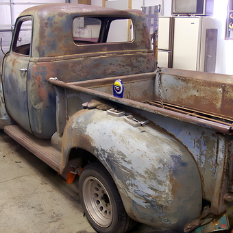Classic Rusty Pickup Truck and Garage Storage - Bartman's Garage from DERBY, KS