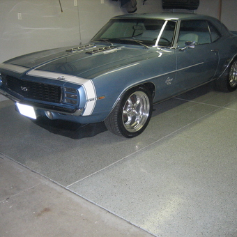 Classic car on epoxy garage floor with wall storage - Lance from Henderson, NV