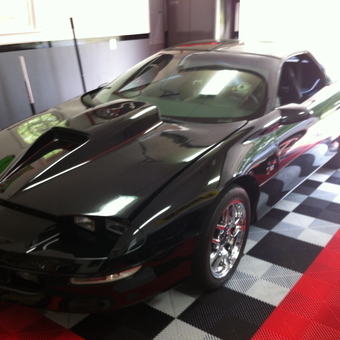 Black Camaro on Checkerboard Garage Floor Tiles - Mike from Oak Ridge, TN