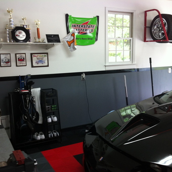 Organized garage with tire rack and trophies - Mike from Oak Ridge, TN