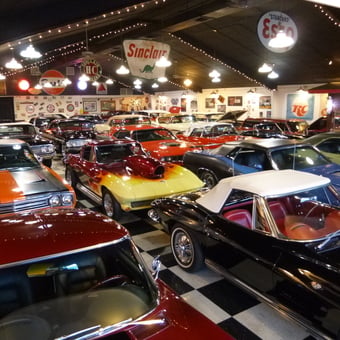 Classic Car Collection with Vintage Signs - My husbands Toy Box