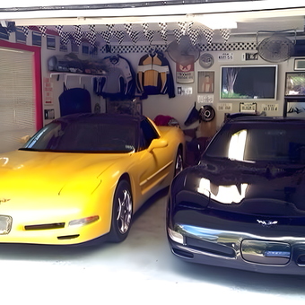 Corvette Garage with Wall Art and Racing Decor - V8-2SLO from Lufkin, TX