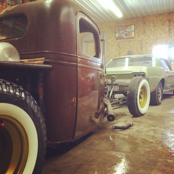 Classic Hot Rods with Whitewall Tires in Garage - Nick from Fond du Lac, WI