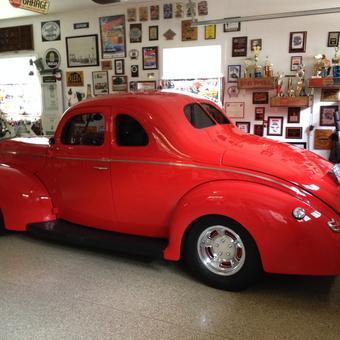 Classic Red Coupe in Decorated Garage - Mr Phat40 from Indianapolis, IN