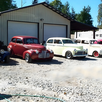 Classic Car Collection in Front of Detached Garage - willeys41 from Kent, WA