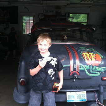 Classic Car With Custom Rat Fink Art In Garage - Nicky from Saginaw, MI