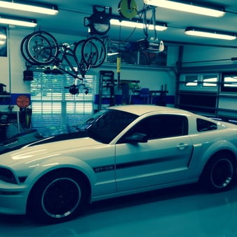 Organized Garage with Mustang, Bike Rack, and Tools - AcFroze from Foley, AL