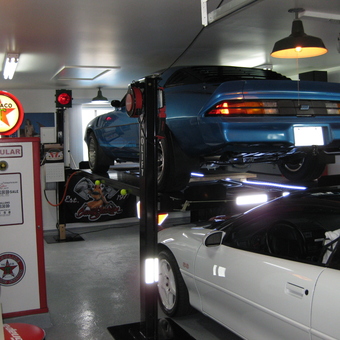 Classic Camaros, Car Lift, and Texaco Pump - Double Camaro's from Champlain, NY