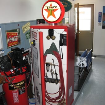 Vintage Texaco Gas Pump and Signs Display - Double Camaro's from Champlain, NY