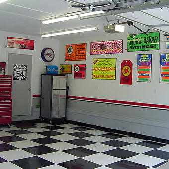 Retro Garage with Wall Signs and Tool Chest - Joey B's Garage from Johnstown, PA