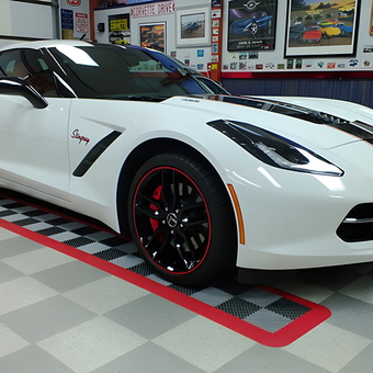 Corvette in Decorated Garage with Tile Flooring - Norm