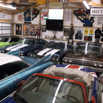 Classic Cars and Vintage Signs in Custom Garage - Mark from Kissimmee, FL