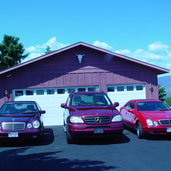 Three Mercedes Vehicles Parked Outside Double Garage - Harvey from Colorado Springs, CO