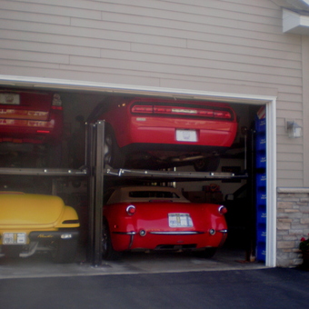 Four Post Car Lifts Organize Classic Cars in Garage - JimSC from Maple Grove, MN