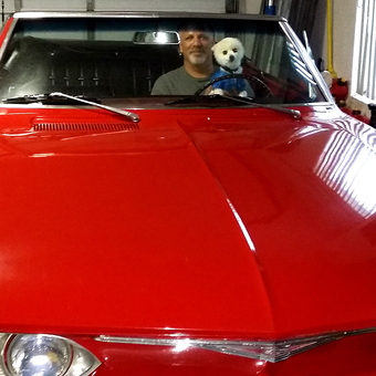 Classic Red Corvair Convertible in Garage - Michael from West Palm Beach, FL