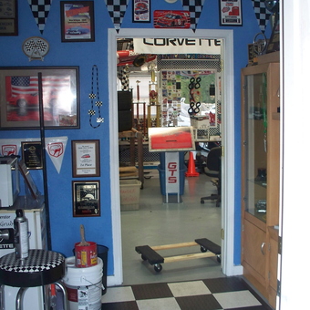 Checkered Garage Flooring and Racing Decor - My Man Cave from Pensacola, FL