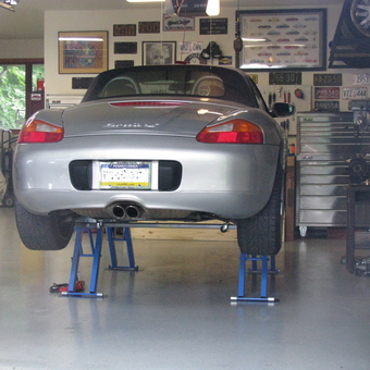 Sports Car on Jack Stands in Organized Garage - Wiley from Nazareth, PA
