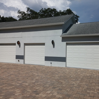 Three Door White Garage with Brick Driveway - Jeff from Brandon, FL