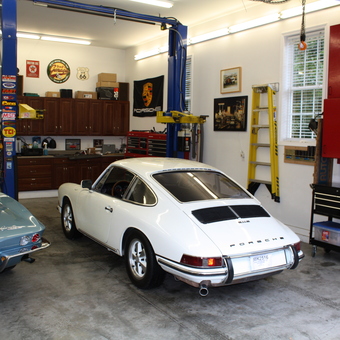 Classic Car Garage with Lift, Cabinets, and Tool Storage - Jerry Forthofer from Rockwell, NC
