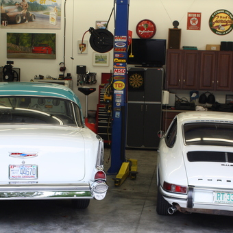 Classic Chevy and Porsche in Organized Garage - Jerry Forthofer from Rockwell, NC