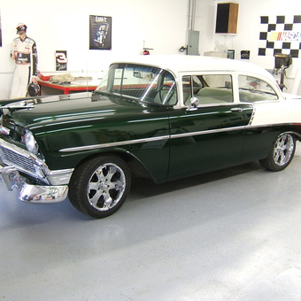 Classic Chevy Garage with Racing Decor - Tri Five from Seymour, IA