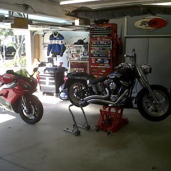 Motorcycle Lift, Tool Chest, and Storage Cabinets - Jay from Irvine, CA