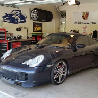 Organized Porsche Garage with Tool Chests and Wall Art - Kevin from Temecula, CA