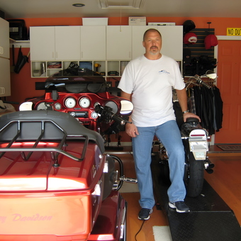 Motorcycle Garage with Tool Storage and Cabinets - Mark from Tomball, Texas