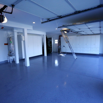 Epoxy Garage Floor With Storage Cabinets and Ladder - Bill McIntire from San Diego, CA