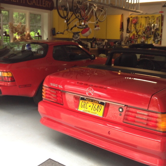 Organized Garage With Red Sports Cars and Wall Storage - Vince from West Hempstead, NY