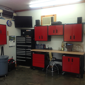 Red Garage Cabinets and Tool Chests with Workbench - Murph from Morehead, KY