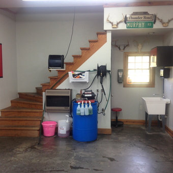 Organized garage with utility sink and storage - Murph from Morehead, KY